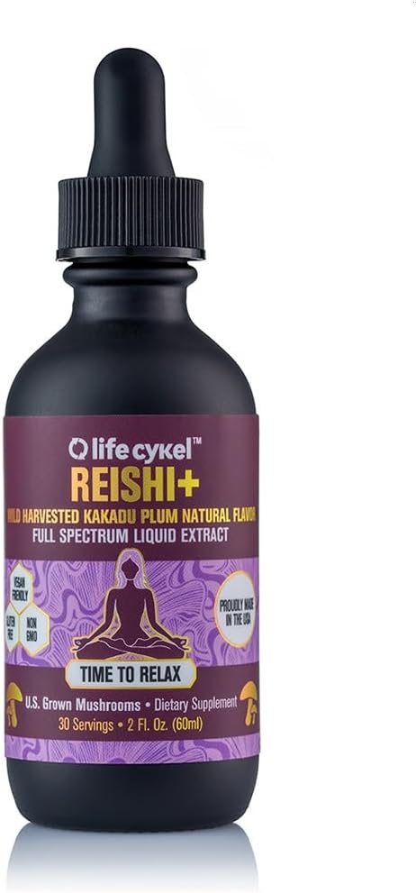 Life Cykekel - Reishi Mushroom Expre w/Kakadu cougen for sleep Help, thư giãn và hỗ trợ tế bào 100% là Mushrooms, Antioxidt C, 2oz (Packing May Vary)