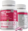 Beet Root Capsules 2000mg Nitric oksidlər w/ Grape Seed özü, Pomegranate Ekstraksiyası, Kişi / Qadınlar üçün Enerji, Organic Beetroot Toz, GMO, 240 Counts