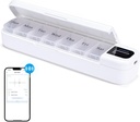 Odaro Smart Weekly Pill מארגנת עם אזעקה - Bluetooth Pill Dispenser 7 יום, ויטמין Pill Box מזכיר עבור Elderly (לבן)