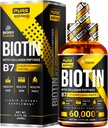 Flydende biotin & collagen hårvækst dråber 60,000mcg - Biotin og flydende collagen supplement til mænd og kvinder - glødende hudstøtte, sundt hår & negle vækst - 2oz
