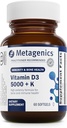 Metagēni D3 vitamīns + K - Artērijas veselībai, imūnsupportam, kaulu un sirds veselībai* - D vitamīns ar MK-7 (K2 vitamīns - ne-GMO - bez lipekļa - 60 softgeli - 5000 SV