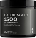 Toniiq 1500mg Ultra High Renhed Ca AKG Supplement - 99% + Meget renset og biotilgængelig Calciumalpha- ketoglutarat - Calcium AKG Longevity Supplement - 120 Ca- AKG Vegetariske kapsler