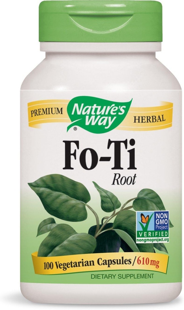 Nature's Way Fo-Ti Root 610 מ"ג, 100 קפסולות צמחוניות, Pack of 2