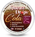 Três Lollies Queasy Drops - Cola Flavor - Alívio de Náusea e Doença de Viagem, acalma uma boca seca e acalma estômago - Ingredientes naturais - 21 qui