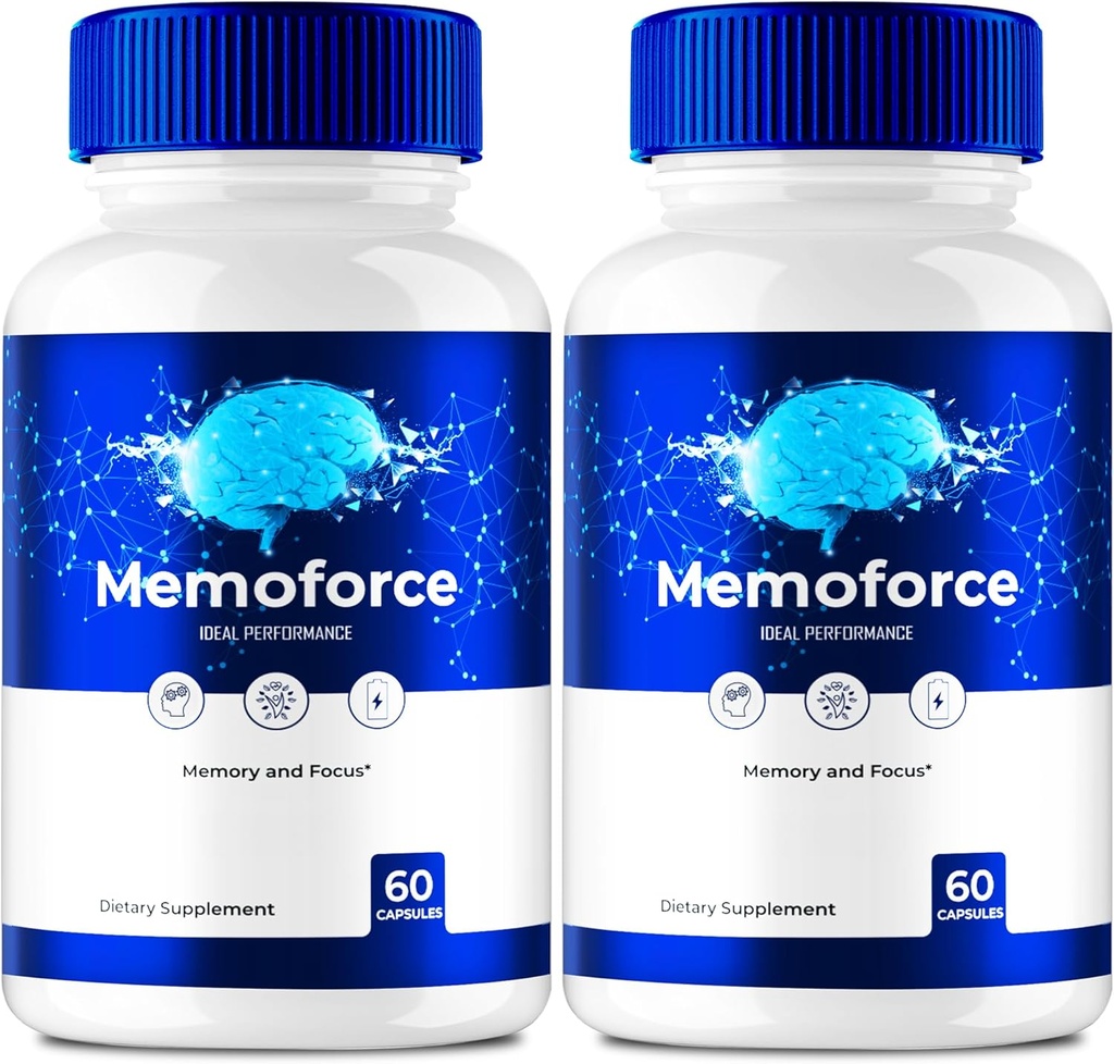 Memoforce Brain, Memoforce Pills, Memoforce Recenzje, Memoforce Supplement, Memoforce Capsules Advanced Formula for Memory & Focus - Maksymalne wzmocnienie - Brain Health Support (2 Pack)