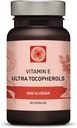 Vitamina E 1000 IU Ultra Tocopherol 450mg Vitamina E Vegan - Todos 4 tocoferois - Alfa Tocopherol + Beta Tocopherol + Gamma Tocopherol + Delta Tocopherol - Alfa d único (60)