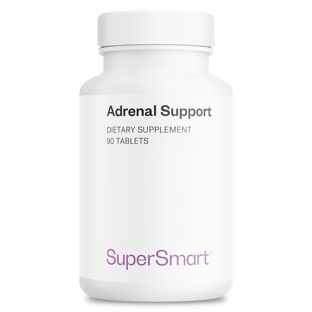 Supersmart - Adrenal Support (Advanced Formula) - with Rhodiola Rosea, Holy Basil Tulsi, Magnesium - Adaptogenic Herbs Supplement | Non-GMO & Gluten Free - 90 Tablets