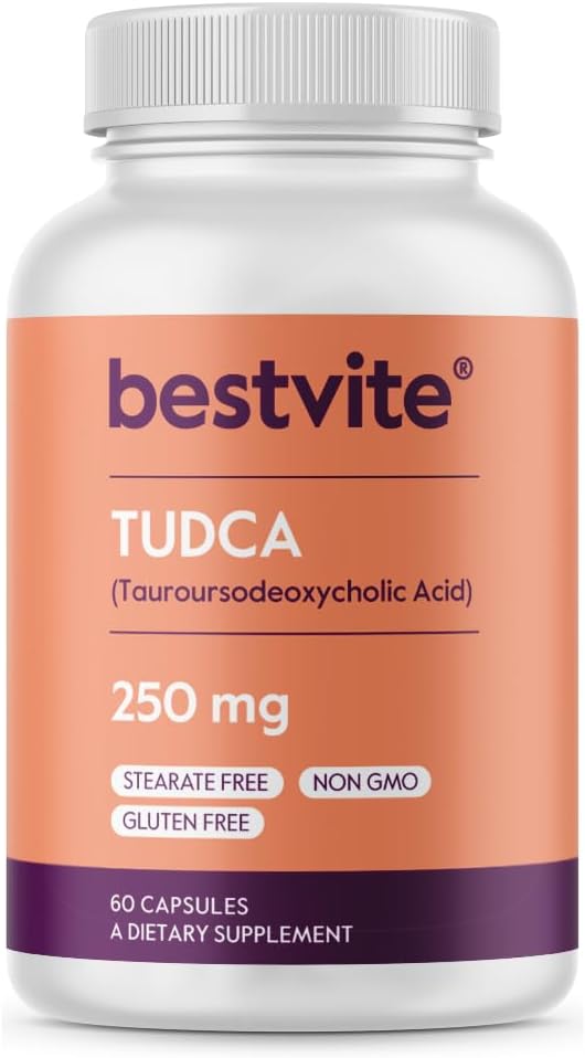 BESTVITE TUDCA 250mg (60 cápsulas) (ácido tauroursodeoxicólico) - Sen Stearates - Gluten libre - Non GMO