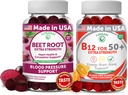 Lunakai Beet Root and Vitamin B12 Uşaqlar üçün Gummies 50 Plus Paket Proprietary Antioksid - Heart & Circulation Support, Energy & Vitality Boost, High Strength