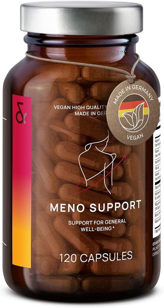 CLAV Meno Balance - Menopause Support - with Wild yam Root, Red Clover, Siberian Rhubarb - Hot Flash Relief, Mood Swings & Muti-Symptom Support - 120 Capsules