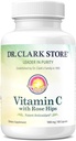 Dr. Clark Vitamina C amb Rose HIPS suplementari Manveen 1000mmg, 100 Glatin Capules, Imne support and Antioxiding Protecció