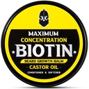 Beard Balm, Maximum Concentration BIOTIN, with Castor Oil and Argan & Jojoba Oils, Promotes Beard Growth, Styles, Strengthens & Softens Beards ' saches, 2 Ounce, Sandalwood
