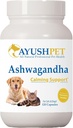 Ayush Pet Ashwagandha Capsules pour chiens et chats - Extrait de racine d'Ashwagandha biologique pour équilibre quotidien et calme, supplément de bien-être adaptogène pour animaux de compagnie, 500mg par gélule - 120 Compte