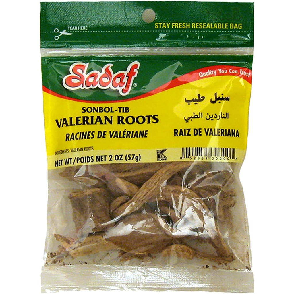 Sadaf Valerian Roots - Valerian Root Loose (Valerian officinalis) - Faga o seu Valerian Root Tea - 2 oz. saco