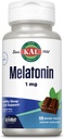 KAL Melatonin 1mg Axuda ao sono, suplemento de melatonina apoia a relaxación calmante e un ciclo de sono saudable, rápida disolución ActivMelts, Natural Chocolate Mint Flavor, Vegetarian, 120 Serv, 120 Micro Tabs