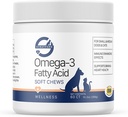 Pharmateicals EZ Chew Omega 3 Fatty Softtive Chew Max Warn - Dog Omega 3sh - Tracta amb petroli per a gossos - Petits i mitjans - 60 Chews Soft
