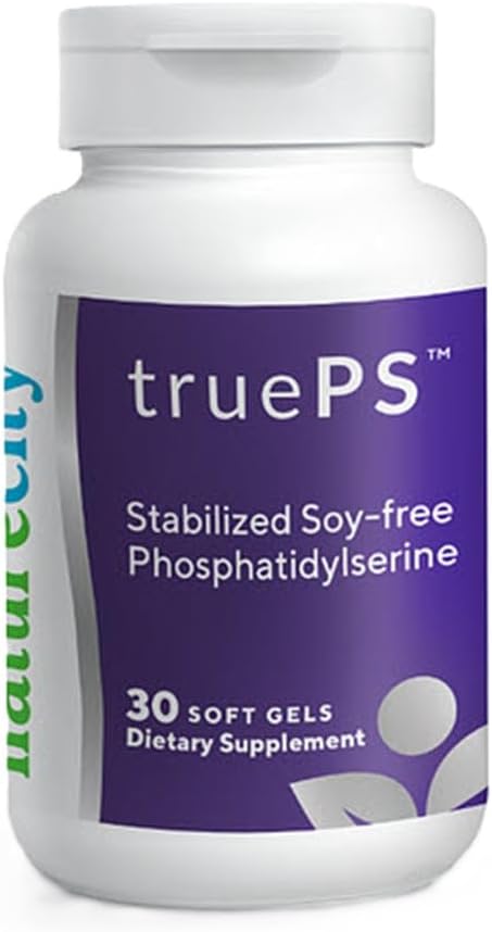 NatureCity True- PS Soy Free Stabilized Phosphatidylserin 100mg Hjernetilskud til hukommelse og fokus - Hukommelsespiller til hjerne - Hjernetilskud til voksne (30 SoftGels)