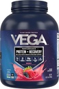 Vega Sport Vegan proteino milteliai + Recovery - 30g Augalu pagrįstas baltymas per serving, Berry, 45 Paslaugos, 5g BCAA, Probiotikai, NSF Sertifikuotas, Shakes & Smokothies, 4.2lbs (Pakavimo gegužės Vary)