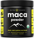 Orgaaniline Maca pulber - Peruu kasvatatud Maca segu kollase, musta ja punase juurega - želatiniseeritud parema biosaadavuse jaoks - looduslik, vegan ja mitte-GMO, 8oz