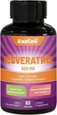 Resveratrol 600 mg, Trans-Resveratrol osagarria, Antioxidatzailea Osasun zahartzearen euskarria, 60 kapsula