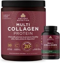 Nutrição antiga Multi Colágeno Cápsulas Lean avançadas, 90 Count + Multi Colágeno Proteína Pó, Sem sabor, 40 Servings