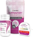 NutraBlast Acid boric Sacilatori vaginali 600 mg (30 Count) w/Disposabil Supozitoare Vaginale Aplicatoare (15-Pachet) și Feminine pH Strips 3.0-5.5 (100 Teste Roll)