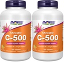 NOW Supplements, Vitamin C-500, Antioxidant Protection*, Orange Juice Flavor, 100 Chewable Lozenges (Pack of 2)