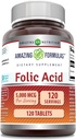 Amazing Formulas Folic Acid (Vitamin B9) Supplementary 124; 5000 Mcg per Serving