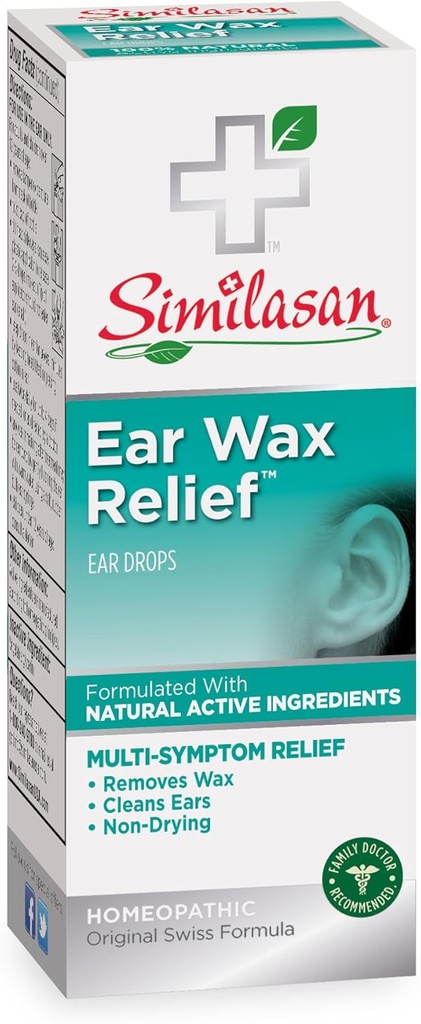 Similasan Ear Wax Relief Ear Drops, 33-Ounce пляшки (Pack of 3)