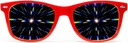 GloFX Ultimate Diffraction Glasss - Red - 3D Prism Rainbow Effect - Great Edm, Festival, Concert, Fireworks, Christmas Lights, and Rave Accessory - Red Frames