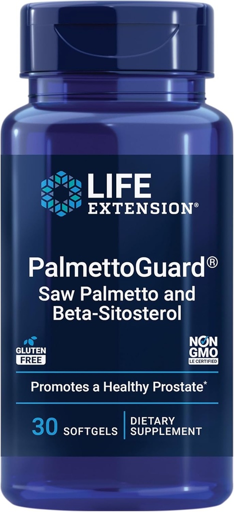 Extensió Life PalmettoGuard Saw Palmetto & Beta-Sitosterol supports Saluty Prostaty function and Hormone Metabolisme Livelis