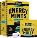Viter Energy Kofeiin Mints 80mg ekstra tugevus - 90 tükki kofeiiniga B-vitamiine. Sugar Free Vegan Breath Mint. Energize Nootropic Focus Booster kiireks häireks (Peppermint Flavor, 30 Pack)