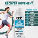 Leg Cramp Support 2000mg Hemp Cream Maximum Strength Relief for Legs Calf, Knee, Foot w Magnesium Arginine Lavender Menthol Made in USA Natural Formula 2.1oz