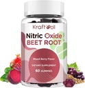 Beet Root Gummies 6000mg – Nitric Oxid Booster med Grapefrø, Pomegranat, Vitaminer C & B12 – Nitric Oxid Supplement for menn – Blandet Berry Flavor – 60 Gummies