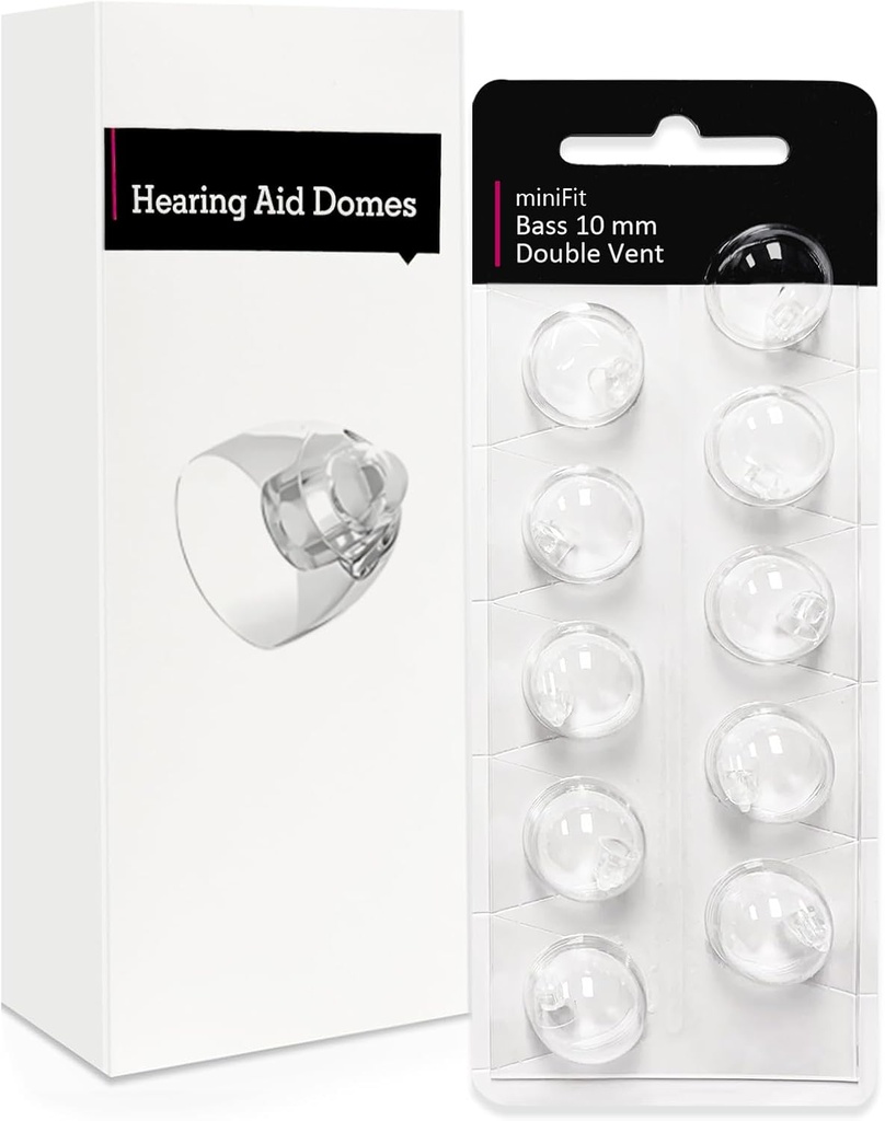 Doble Vent 10mm-Hearing Aid Domes para Oticon Minifit, Oticon Hearing Aid Supplies, Replacements Parts Accesorios Universal Oticon Domes for Hearing Aids Cleaning Kits (10 Pcs)