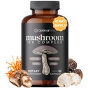 Optimal Prime 10x Mushroom Complex Supplement - Lions Mane, Cordyceps, Turkey Tail for Immunity, Energy, Mood, Focus - Natural Health Booster, 90 Caps