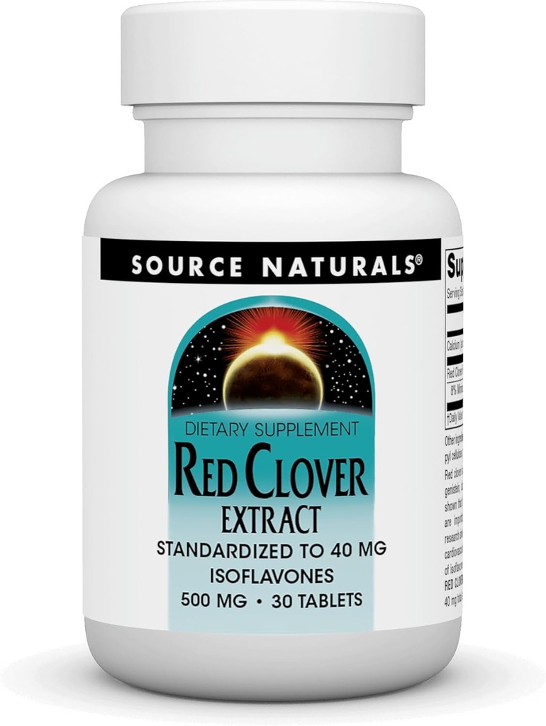 Fonte Naturals Estratto di Clover Rosso, 500 Mg Tablet, 30 Conte