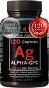 Alpha GPC תוסף ו- BioPerine עבור Hyper Absorption - 120 Count, Alpha-GPC 600 מ"ג עבור שירות - nootropics for Memory, Focus, Energy, & Drive - תוספי כולסטרול כדי Boost Acetylcholine, שנעשה בארה"ב