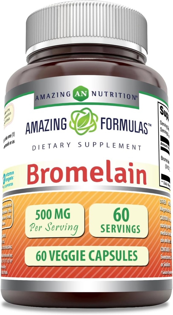 Osupljive formule Bromelain 500mg 2400 GDU, 60 Veggie kapsule 