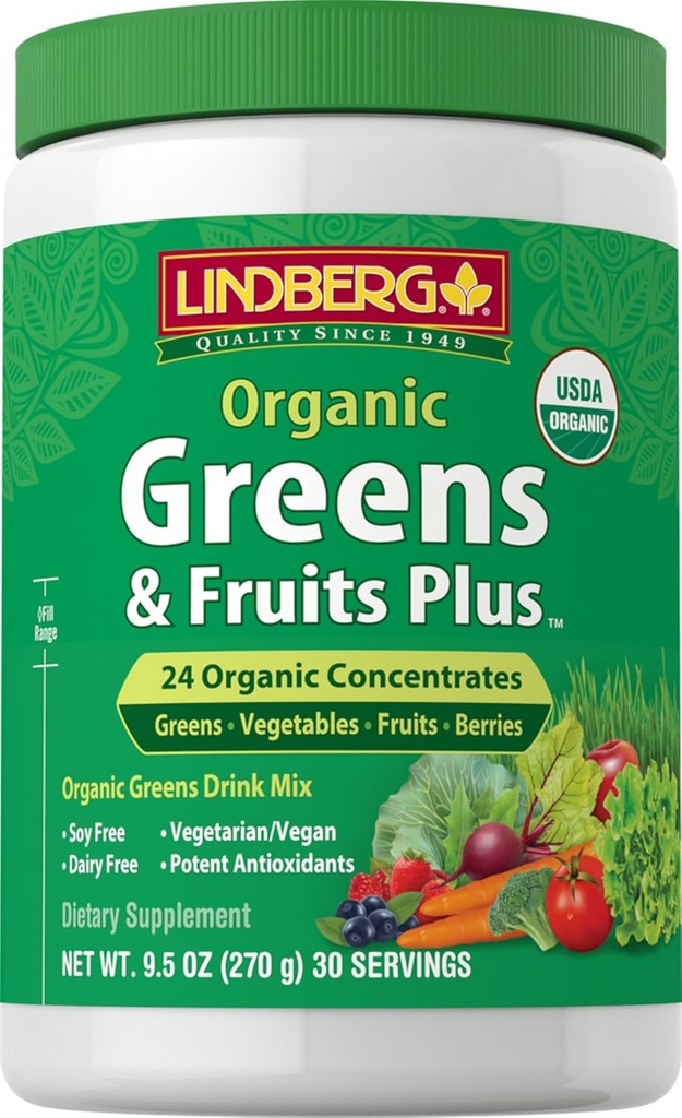 Lindberg Organic Fruit and Green Powder 