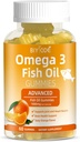 Suplementos de aceite de peixe Omega-3: Pure 1000mg Omega-3 Gummies soportan a saúde do cerebro conxunto do corazón 60 Gummies