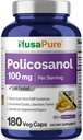 NusaPure Polikosanol 100mg 180 Kapsułek wegetariańskich (Vegan, Non-GMO)