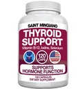 Thyroid Support Supplement with Iodine |120 Capsules to Help Body Mass & Improve Energy, Cardiovascular, Energy & Focus Formula | 14 Natural Vitamins