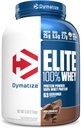 Dymatize Elite 100% Srvátkový proteín prášok, 25g Bielkoviny, 5,5g BCAA & 2,7 L-leucín, Rýchle Absorbovanie a rýchle trávenie pre optimálnu svalovú regeneráciu, bohatá čokoláda, 5 libry (63 porcií)