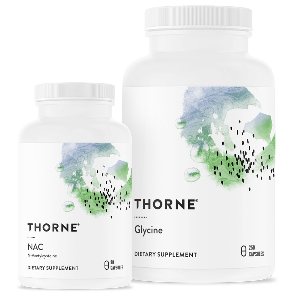 THORNE - Detox Duo - Liver, Kidney, & Immune Support Bundle - NAC & Glycine - 30 to 125 Servings