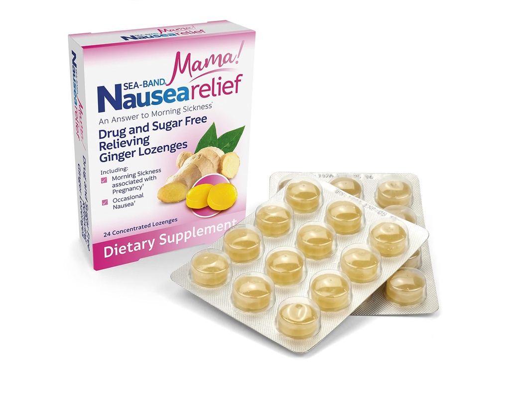 Sea-Band Ginger Mama Lozenges, Drug and Sugar Free, for Motion Sickness and Nausea Relief*