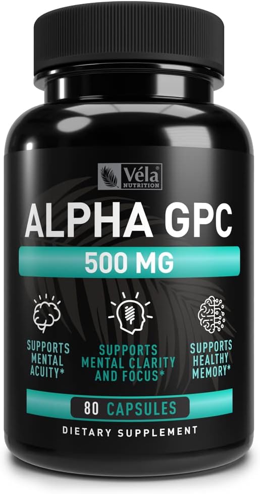 Alpha GPC 500mg Capsules tención 80 Conteo ← Apoyos Saludable Función Cognitiva tención Asistencias Memoria Saludable Silencioso Dosificado para la Biodisponibilidad Optimal