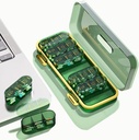Katru nedēļu Pill Dispensers/Organizer, 3 reizes Diena, 7 Day Pill Box/Container, Lieli iecirkņi Travel Mitruma-Proof Medicine Case for Fish Oil Vitamīnu Pillas (Transparent Green)