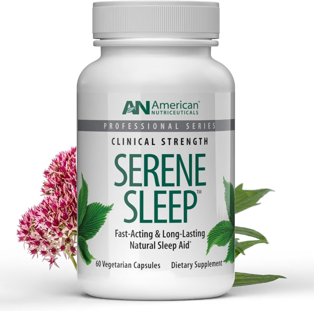 American Internationals - Seren Sleep Aid - With Melatonin & Magnesium - Aidental Adid for Authers - Long-lasting - 60 Capsolues - 30 Day Planguages