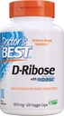 Doctor's Best D-Ribose, תומך בייצור אנרגיה ATP, Non-GMO, Gluten Free, Soy Free, טבעוני 120 Veggie Caps